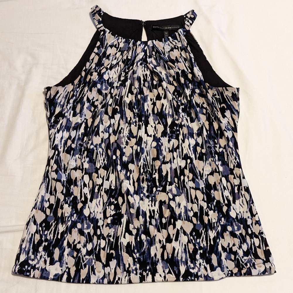 White House Black Market WHBM Knit Pattern Spring Top
